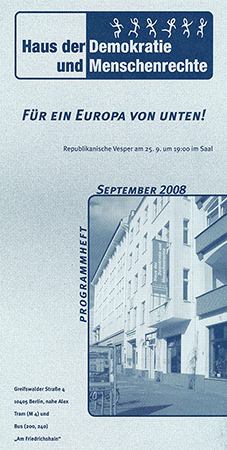Flyer House of Democracy and Human Rights